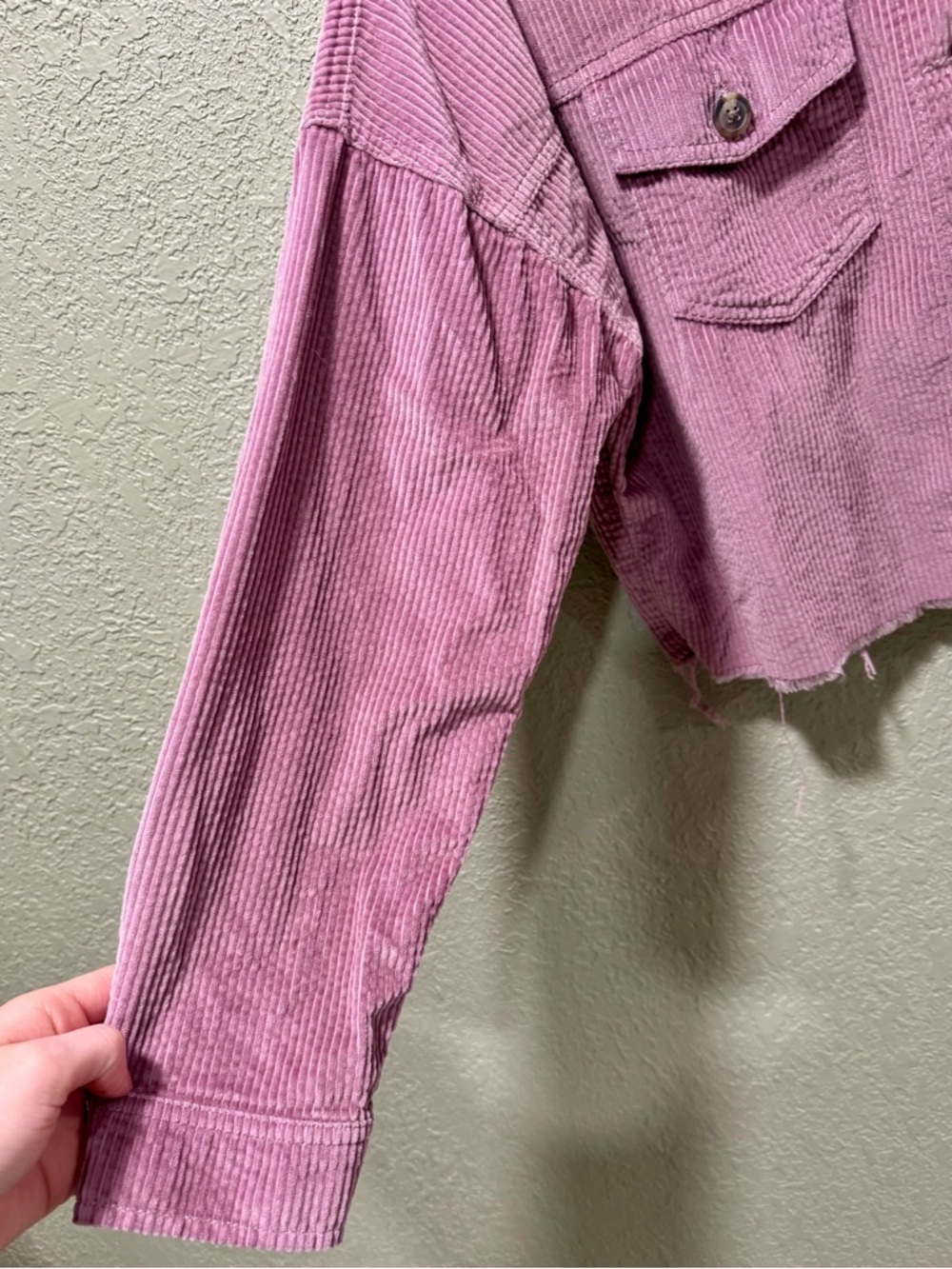 American Eagle Outfitters Dusty Mauve Corduroy Crop Jacket XS - Picture 3 of 5